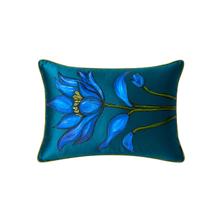 Blue Lotus El Boyaması Kırlent  - Created for Meji Design+Gallery