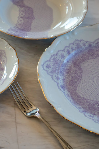 PORCELAIN PLATE 27 CM VOLENTE DENTELLE LILAC