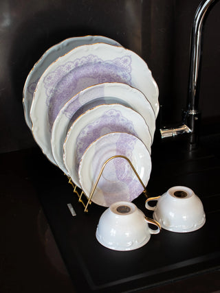 PORCELAIN PLATE 27 CM VOLENTE DENTELLE LILAC